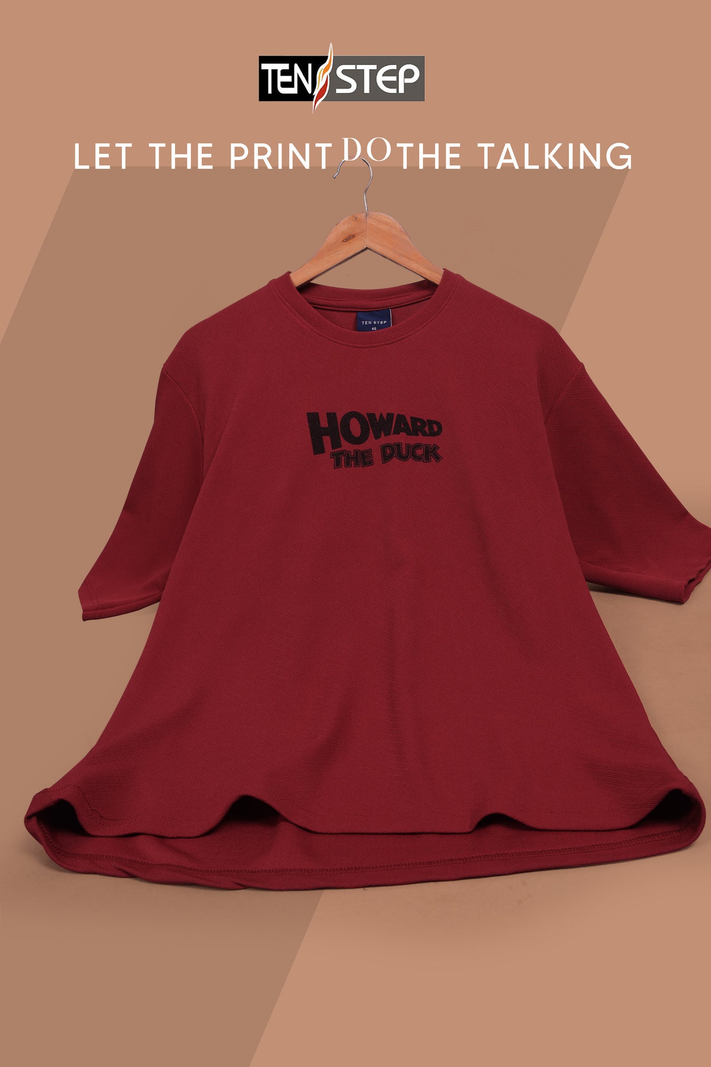 Bold Back Print T-Shirt – Maroon Edition