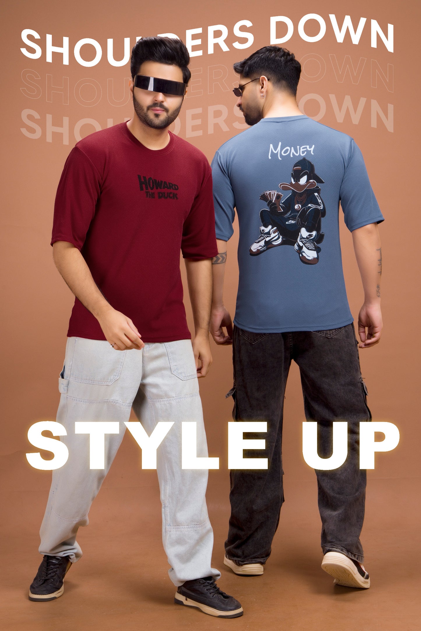 Bold Back Print T-Shirt – Maroon Edition
